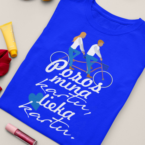 Marškinėlių komplektas "Poros mina kartu, lieka kartu"