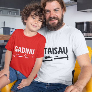 Marškinėlių komplektas tėčiui ir vaikui "Taisau - gadinu"