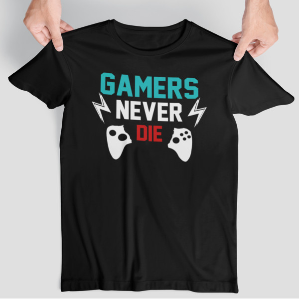 Marškinėliai "Gamers never die"