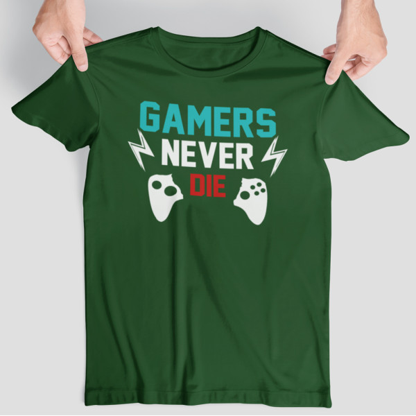 Marškinėliai "Gamers never die"