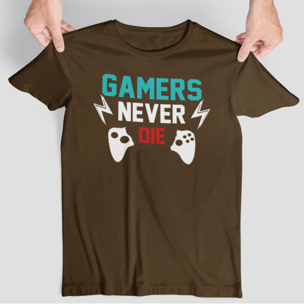 Marškinėliai "Gamers never die"