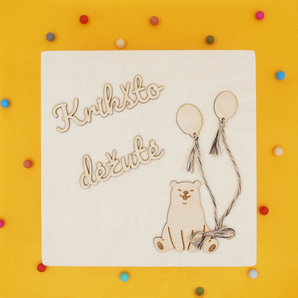Medinė dėžė "Krikšto dėžutė" (30x30cm) Medinė dėžė "Krikšto dėžutė" (30x30cm)
