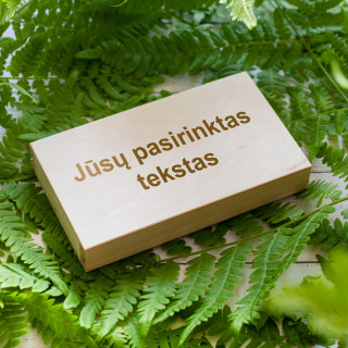 Medinė pinigų dėžutė su Jūsų pasirinktu tekstu