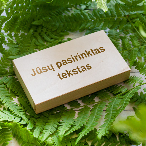 Medinė pinigų dėžutė su Jūsų pasirinktu tekstu