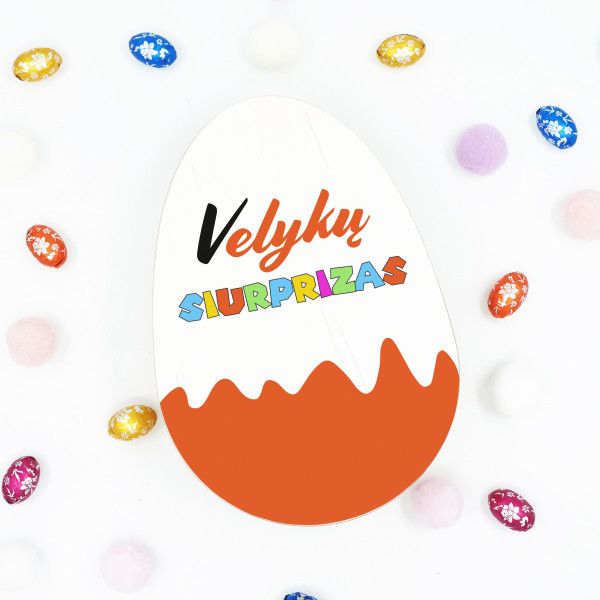 Medinė spalvota dėžutė "Velykų siurprizas"