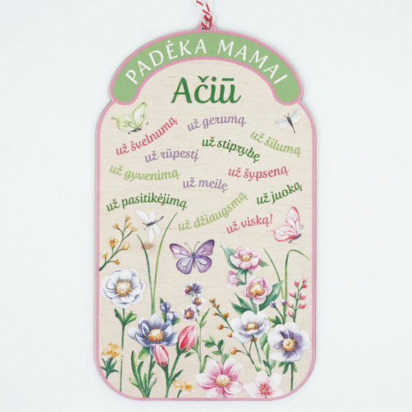Medinė spalvota lentelė "Padėka mamai" Medinė spalvota lentelė "Padėka mamai"