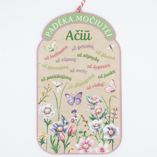 Medinė spalvota lentelė "Padėka močiutei" Medinė spalvota lentelė "Padėka močiutei"