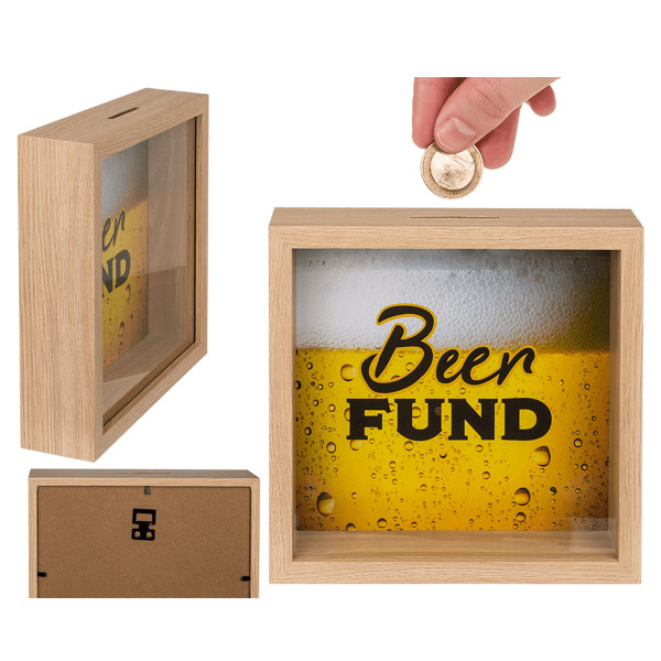 Medinė taupyklė - rėmelis "Beer fund" Medinė taupyklė - rėmelis "Beer fund"