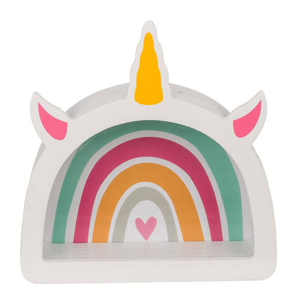 Medinė taupyklė - rėmelis "Rainbow unicorn" Medinė taupyklė - rėmelis "Rainbow unicorn"