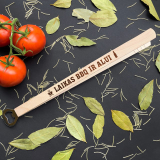 Medinės žnyplės - atidarytuvas "BBQ ir alus"