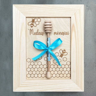 Medinis graviruotas rėmelis "Medaus mėnesiui"