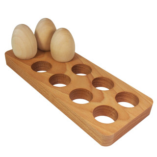 Medinis kiaušinių stovelis (10 kiaušinių) Medinis kiaušinių stovelis (10 kiaušinių)