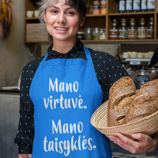 Medvilninė prijuostė "Mano virtuvė - mano taisyklės"