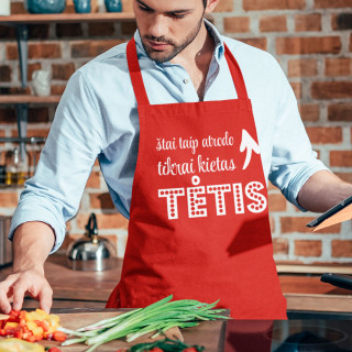 Medvilninė prijuostė "Taip atrodo kietas TĖTIS"