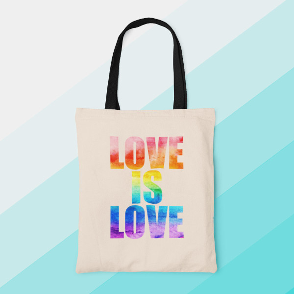Medžiaginis maišelis "Love is love" Medžiaginis maišelis "Love is love"