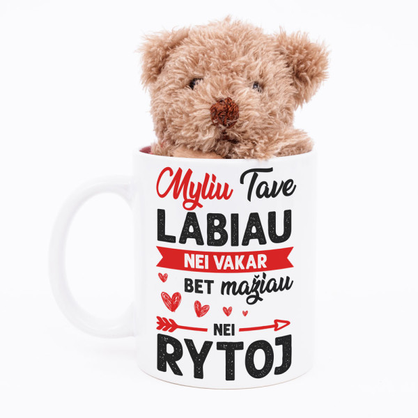 Meškiuko ir puodelio rinkinys "Myliu labiau, nei vakar" Meškiuko ir puodelio rinkinys "Myliu labiau, nei vakar"