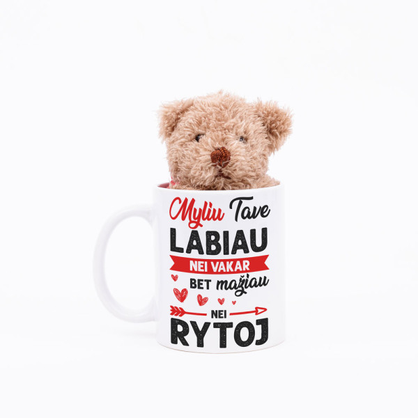 Meškiuko ir puodelio rinkinys "Myliu labiau, nei vakar" Meškiuko ir puodelio rinkinys "Myliu labiau, nei vakar"