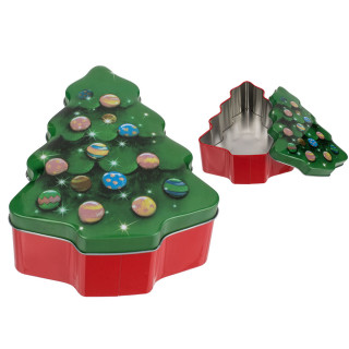 Metalinė eglutės formos dėžutė