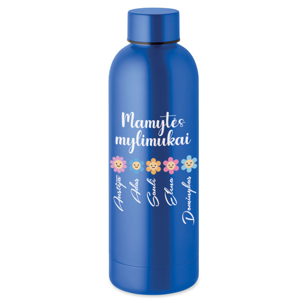 Metalinė termo gertuvė "Mamytės mylimukai" su Jūsų pasirinktais vardais (500ml)