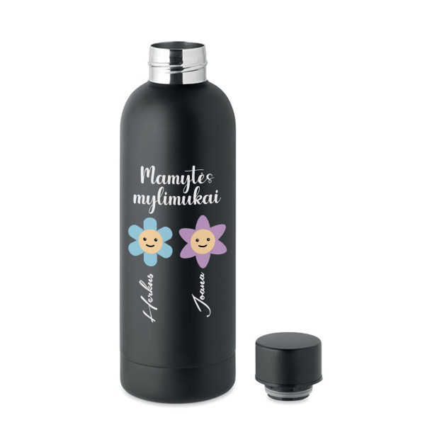 Metalinė termo gertuvė "Mamytės mylimukai" su Jūsų pasirinktais vardais (500ml)
