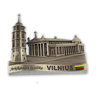 Metalinis šaldytuvo magnetukas "Vilnius - arkikatedra bazilika"