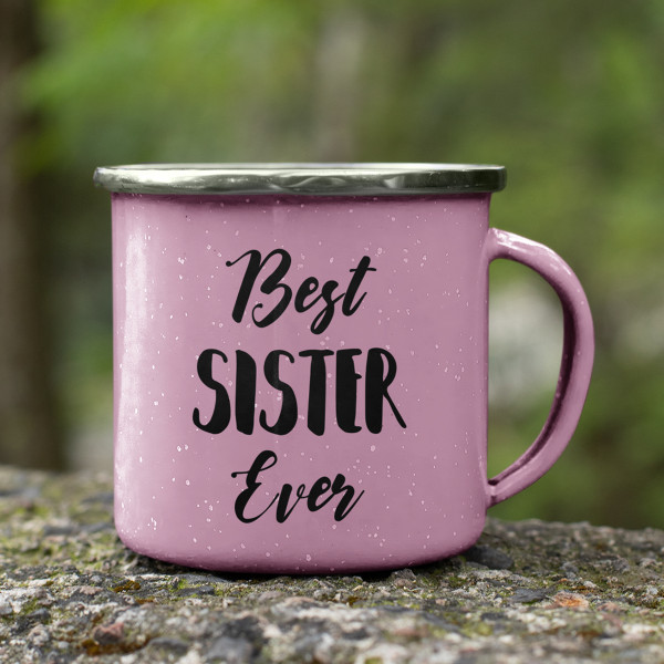 Metalinis puodelis „Best sister ever“ Metalinis puodelis „Best sister ever“
