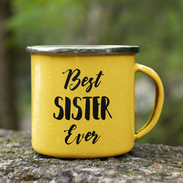 Metalinis puodelis „Best sister ever“ Metalinis puodelis „Best sister ever“