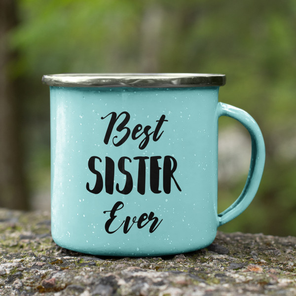 Metalinis puodelis „Best sister ever“ Metalinis puodelis „Best sister ever“