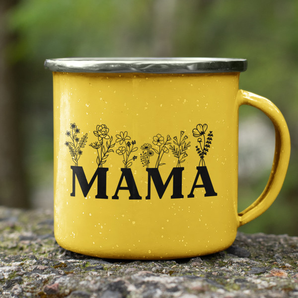 Metalinis puodelis "Mama - laukų gėlė" Metalinis puodelis "Mama - laukų gėlė"