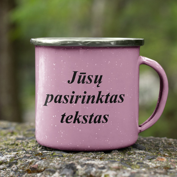 Metalinis puodelis su Jūsų pasirinktu užrašu Metalinis puodelis su Jūsų pasirinktu užrašu