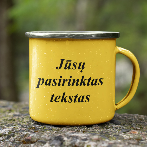 Metalinis puodelis su Jūsų pasirinktu užrašu Metalinis puodelis su Jūsų pasirinktu užrašu