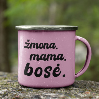 Metalinis puodelis "Žmona. Mama. Bosė."