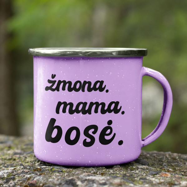 Metalinis puodelis "Žmona. Mama. Bosė." Metalinis puodelis "Žmona. Mama. Bosė."