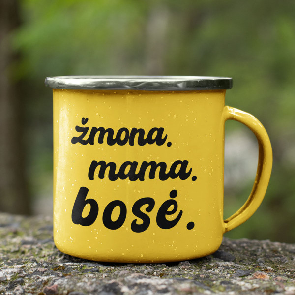 Metalinis puodelis "Žmona. Mama. Bosė." Metalinis puodelis "Žmona. Mama. Bosė."