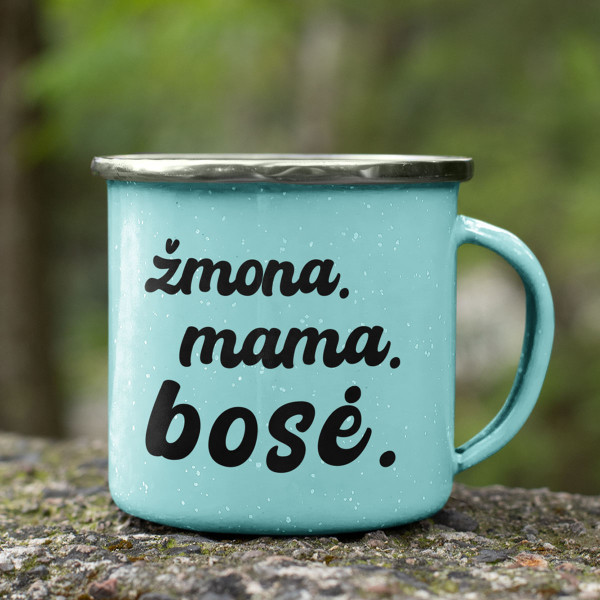 Metalinis puodelis "Žmona. Mama. Bosė." Metalinis puodelis "Žmona. Mama. Bosė."