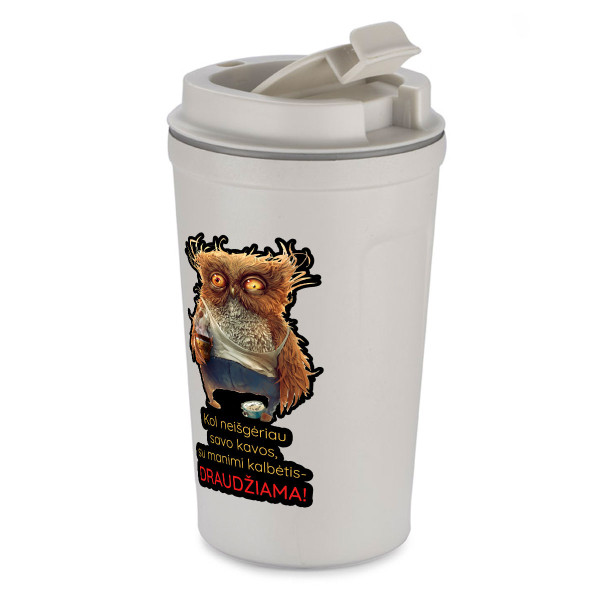 Metalinis termopuodelis "Kol neišgėriau savo kavos" (400ml) Metalinis termopuodelis "Kol neišgėriau savo kavos" (400ml)
