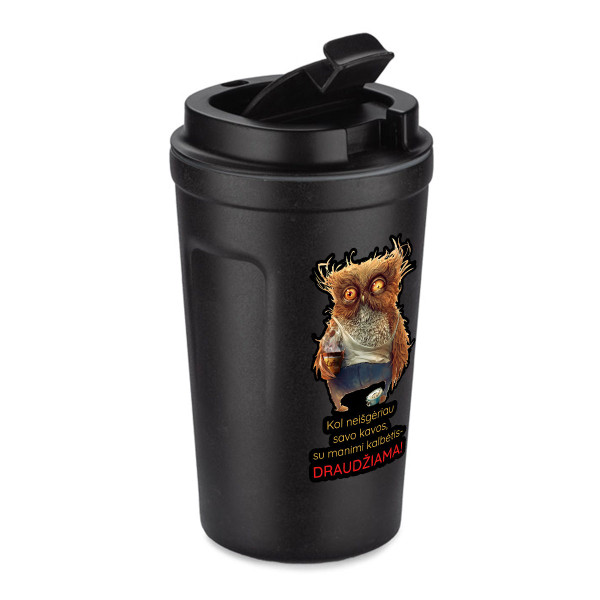 Metalinis termopuodelis "Kol neišgėriau savo kavos" (400ml) Metalinis termopuodelis "Kol neišgėriau savo kavos" (400ml)