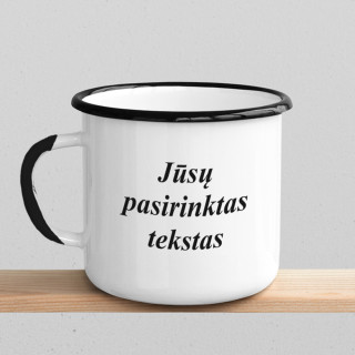 Metalinis vintažinis puodelis su Jūsų pasirinktu užrašu