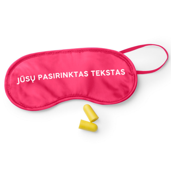 Miego kaukė su Jūsų pasirinktu tekstu Miego kaukė su Jūsų pasirinktu tekstu