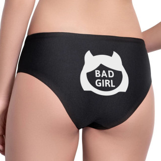 Moteriški apatiniai su spauda nugaroje "Bad girl"