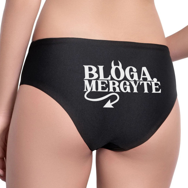 Moteriški apatiniai su spauda nugaroje "Bloga mergytė" Moteriški apatiniai su spauda nugaroje "Bloga mergytė"