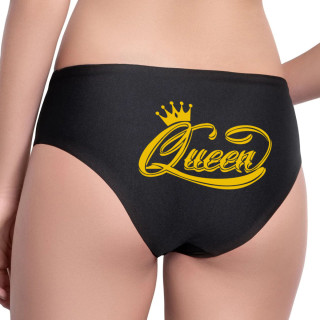 Moteriški apatiniai su spauda nugaroje "Queen"