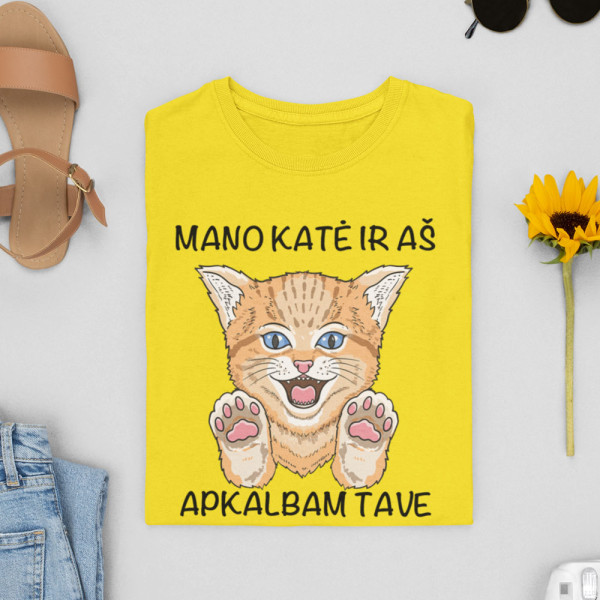 Moteriški marškinėliai "Aš ir mano katė"