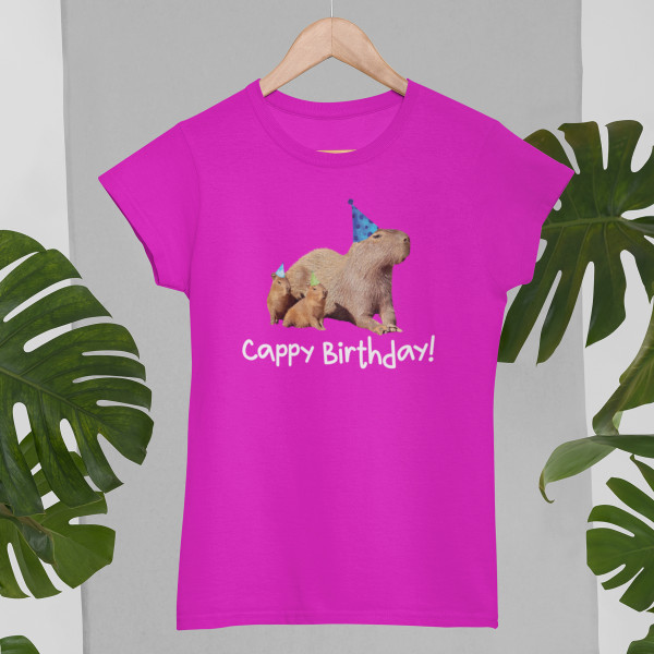 Moteriški marškinėliai "Cappy birthday"
