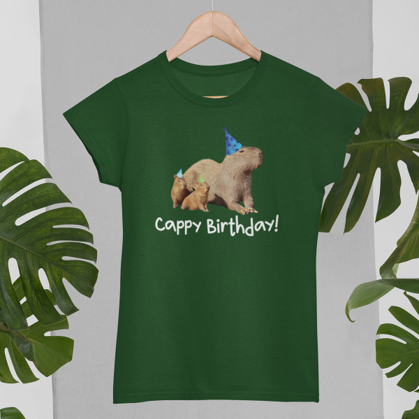 Moteriški marškinėliai "Cappy birthday"