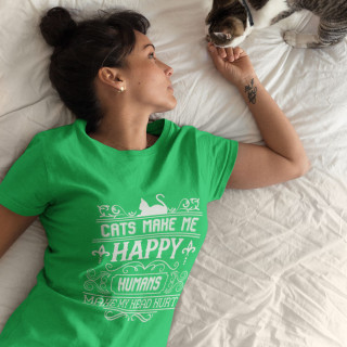 Moteriški marškinėliai "Cats make me happy"