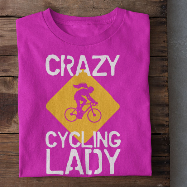 Moteriški marškinėliai "Crazy cycling lady" Moteriški marškinėliai "Crazy cycling lady"