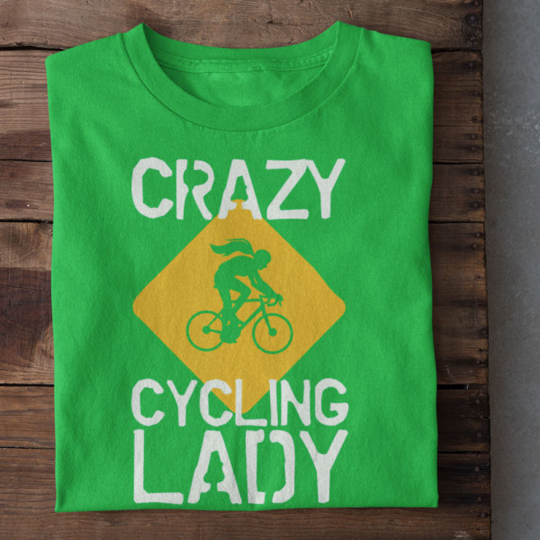 Moteriški marškinėliai "Crazy cycling lady" Moteriški marškinėliai "Crazy cycling lady"