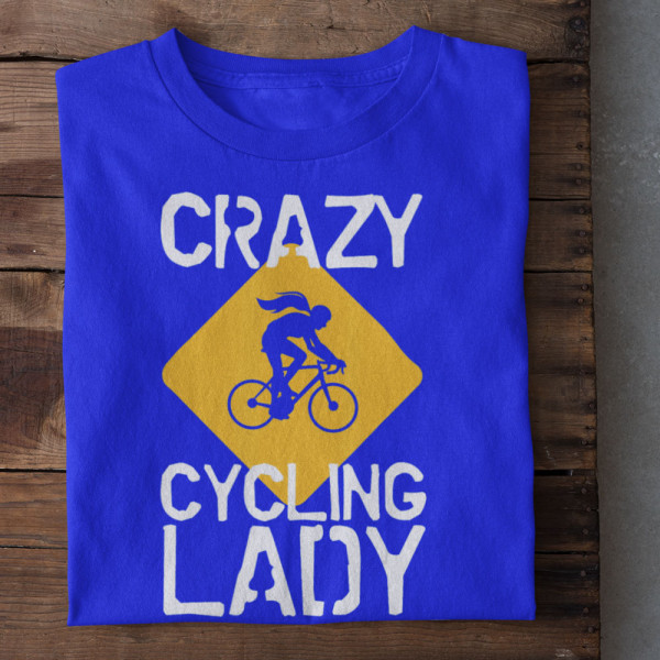 Moteriški marškinėliai "Crazy cycling lady" Moteriški marškinėliai "Crazy cycling lady"