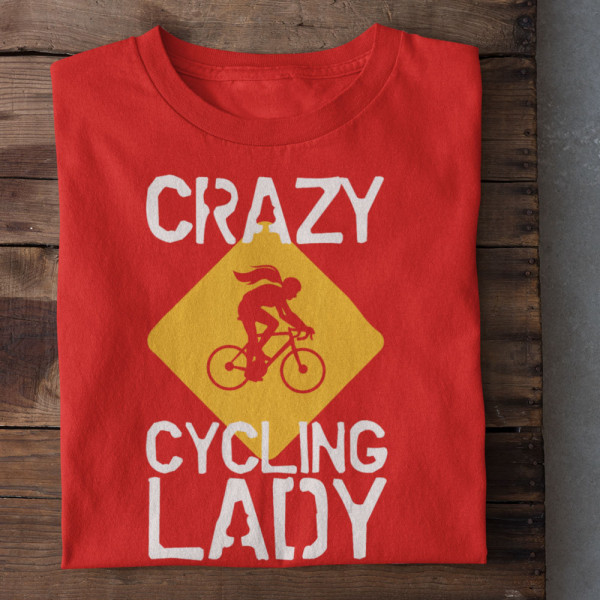 Moteriški marškinėliai "Crazy cycling lady" Moteriški marškinėliai "Crazy cycling lady"